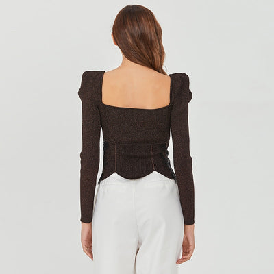 Fitted Puffed Sleeve Top