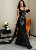 SHEQUEEN Slit Evening Maxi Dress