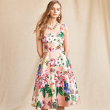 ALESSA Floral Print Midi Dress