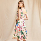 ALESSA Floral Print Midi Dress
