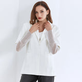Classic Blazer with Mesh Sleeves