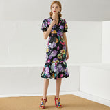 RIZA Floral Midi Dress