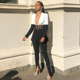 Color-block Suit and Pant Set