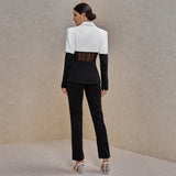 Color-block Suit and Pant Set