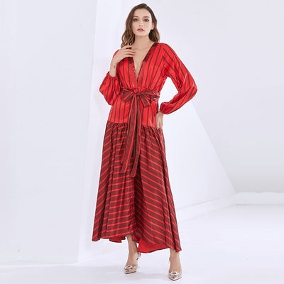 CELINA Stripes Maxi Dress