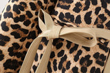 Leopard Print Solid Combo Sash Blazer