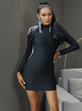 MUSE rhinestone party dress in black