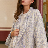 Tweed Coat with Fringe Edges