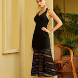 JULIANA Mesh Hem Midi Dress