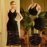 JULIANA Mesh Hem Midi Dress