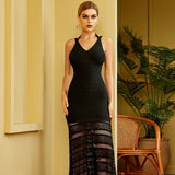 JULIANA Mesh Hem Midi Dress