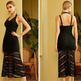 JULIANA Mesh Hem Midi Dress