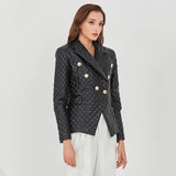 Quilted Blazer with Gold Buttons in colors