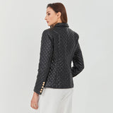 Quilted Blazer with Gold Buttons in colors