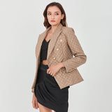 Quilted Blazer with Gold Buttons in colors