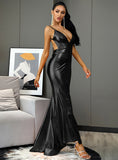 TATIANA Faux Leather Maxi Dress