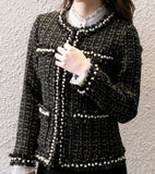 Classy Pearls Tweed Blazer
