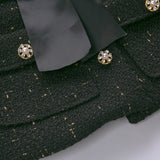 Classy Tweed Topper and Midi Skirt Set