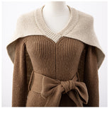 LILIA Cape Sweater Midi Dress