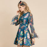 ARISSA Vintage Floral Print Mini Dress