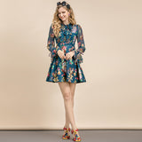 ARISSA Vintage Floral Print Mini Dress