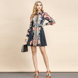 SARA Button Down Belted Vintage Mini Dress