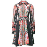 SARA Button Down Belted Vintage Mini Dress