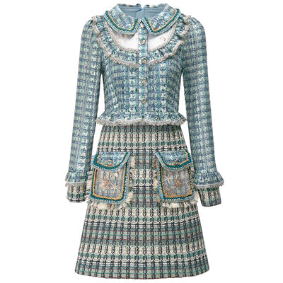 ANNIE Vintage Tweed Mini Dress