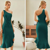 VINA One Shoulder Midi Dress
