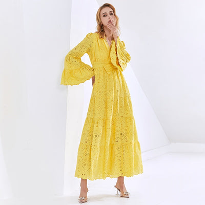 JANICE Vintage Lace Maxi Dress in colors