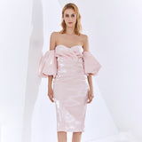 BRITTANY Off shoulder Midi Dress in colors
