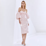 BRITTANY Off shoulder Midi Dress in colors