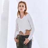 Knit Pullover with Embellished Hem