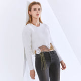 Knit Pullover with Embellished Hem