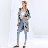 Long Knit Cardigan with Doodles