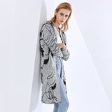 Long Knit Cardigan with Doodles