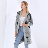 Long Knit Cardigan with Doodles