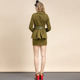 Utilitarian Blazer Top and Mini Skirt Set