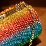 Party Clutch Bag in Rainbow and Leopard Pattern