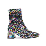 Colorful Sequins Mid-calf Party Boots