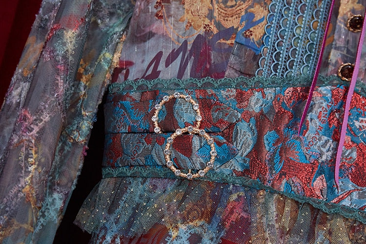 BETTINA Vintage Patchwork Lace Midi Dress