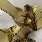 CURLY Gold High-Heeled Sandals
