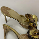 CURLY Gold High-Heeled Sandals