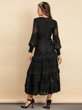 CADENCIA Dainty Embroidered Maxi Dress in colors
