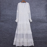 CADENCIA Dainty Embroidered Maxi Dress in colors