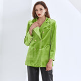 Chic Green Velvet Blazer