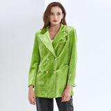 Chic Green Velvet Blazer