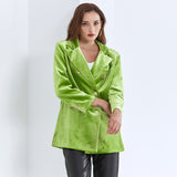 Chic Green Velvet Blazer