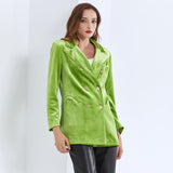 Chic Green Velvet Blazer