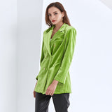 Chic Green Velvet Blazer